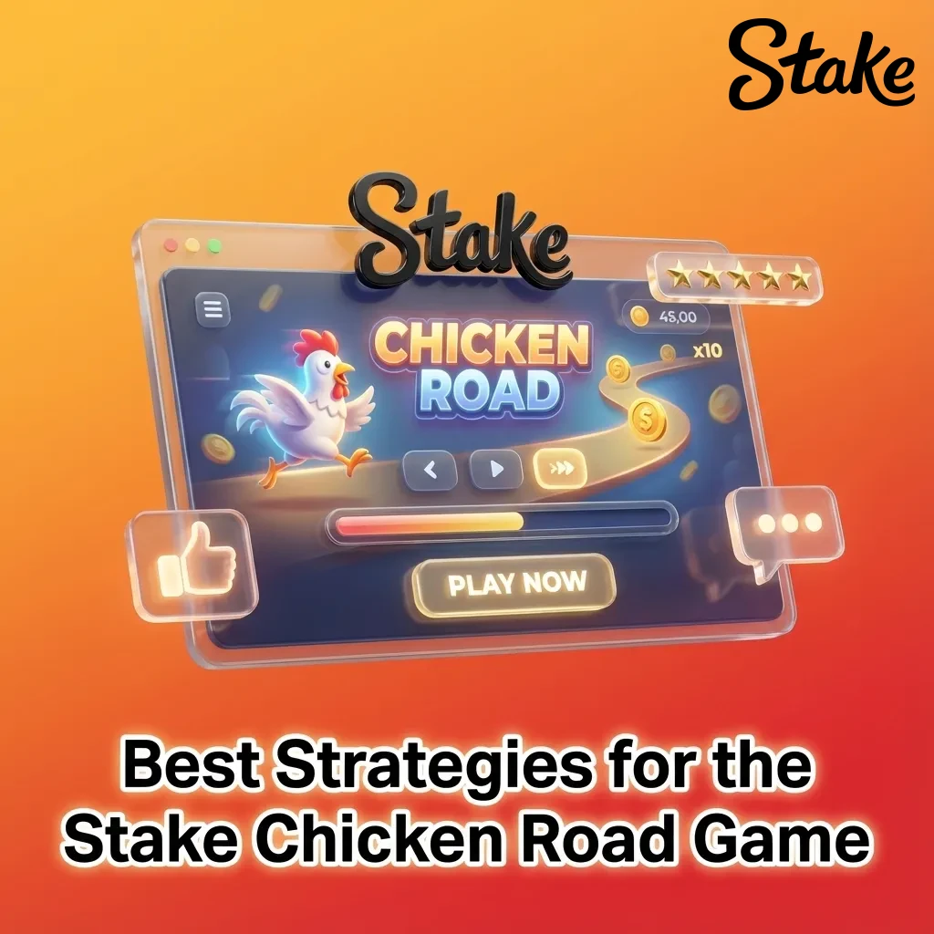 Infographic titled “Best Strategies for the Stake Chicken Road Game” listing bankroll tips, cash-out goals, and risk guidance.