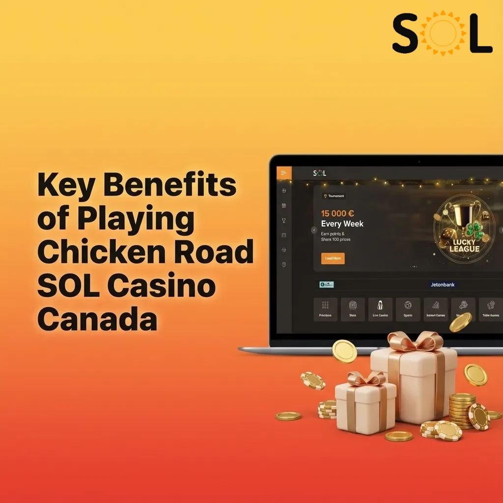Infographic for Chicken Road SOL Casino Canada showing quick rounds, fair odds, live stats, flexible bets, and mobile/desktop support