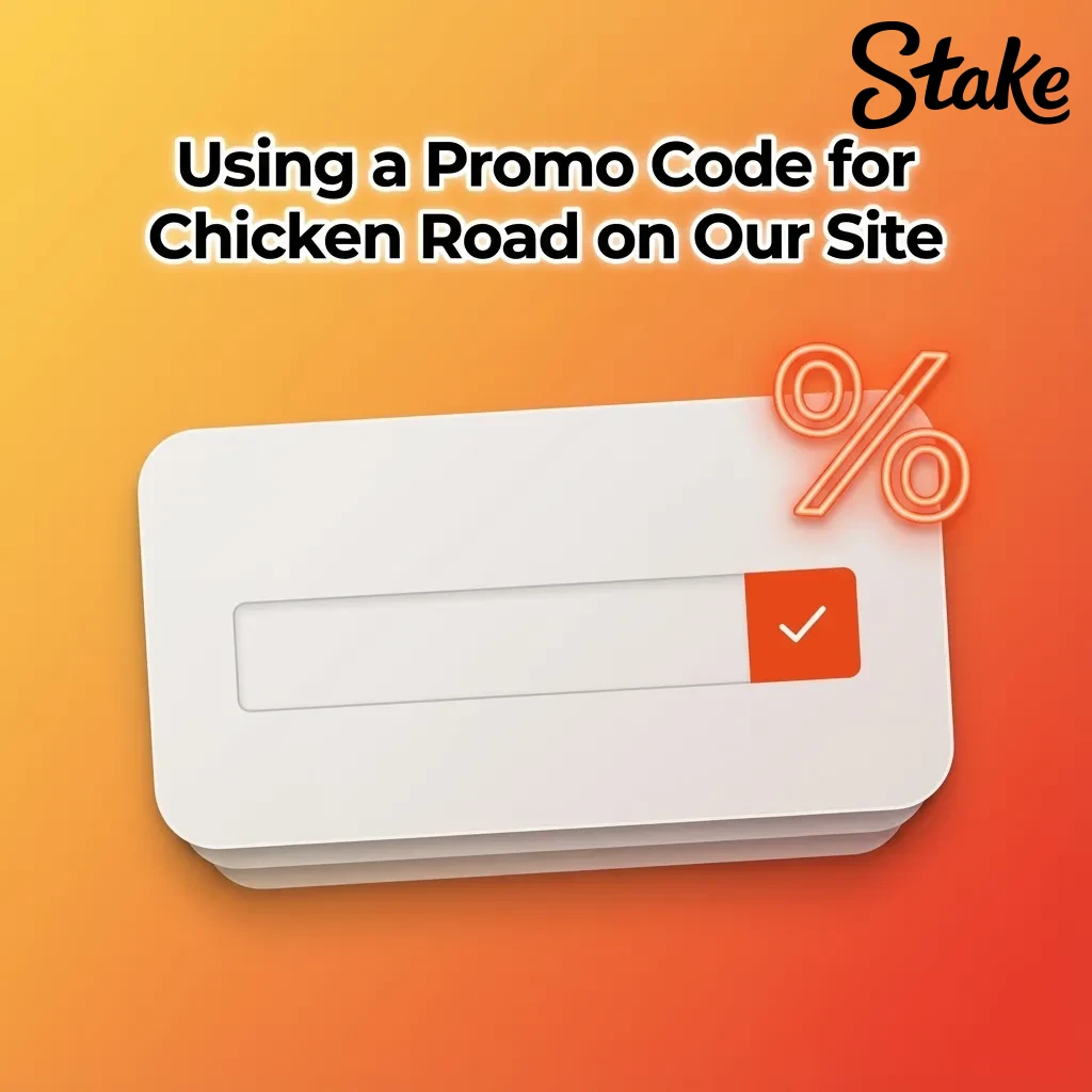 Website promo screen showing CHICKENCA code field and VIP rewards icons for Chicken Road bonuses