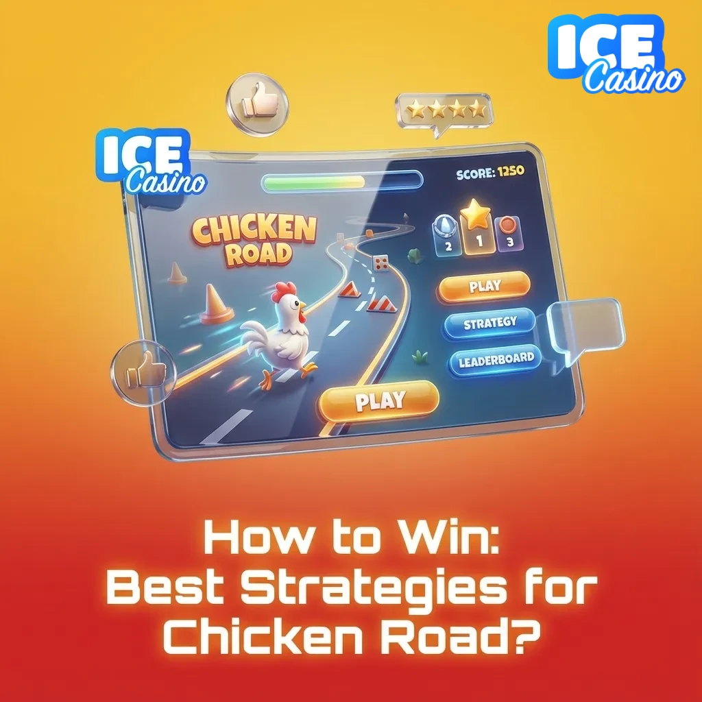 Cartoon chicken crossing a road with game multipliers and cash-out buttons, illustrating Chicken Road strategy tips.