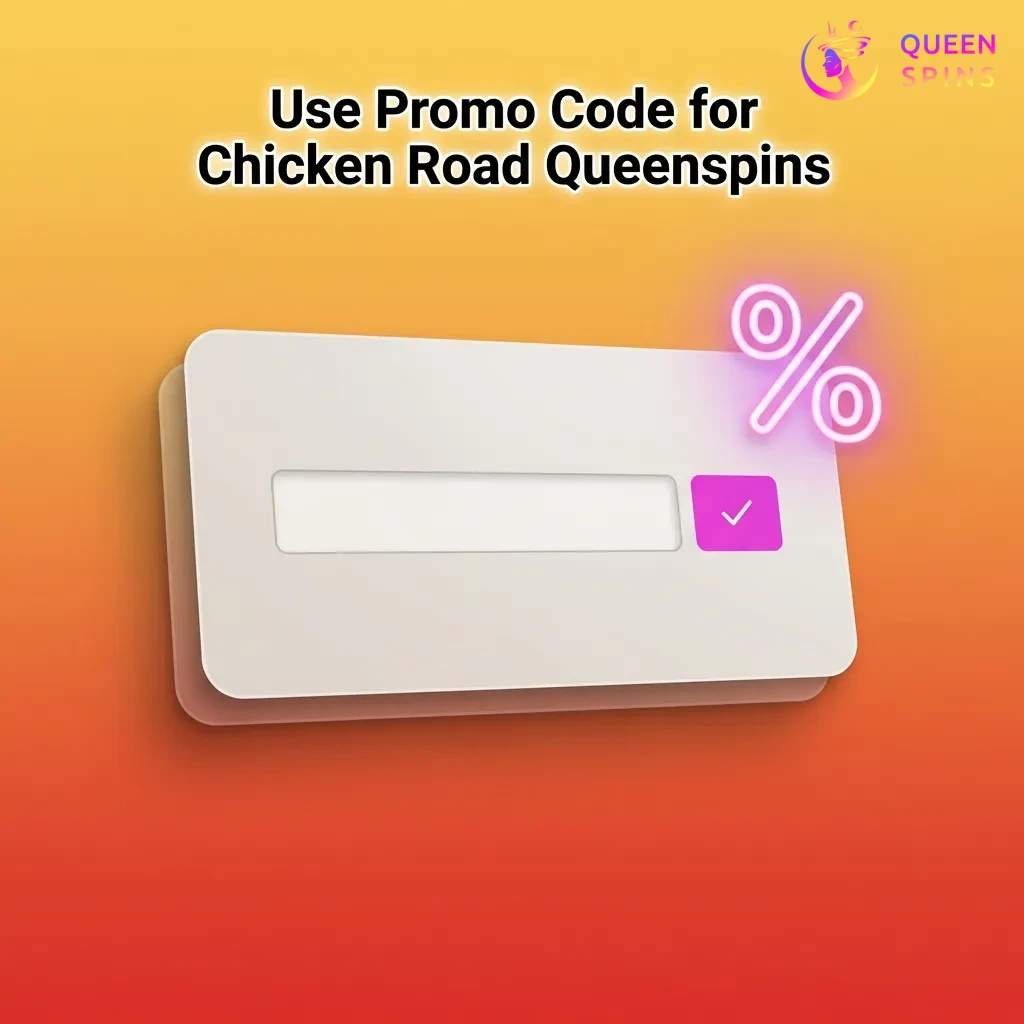 Players entering promo code CHICKEN100 on registration screen to unlock bonus offers and cashback at Chicken Road Queenspins
