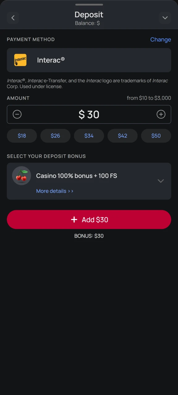 Top up your Batery account with funds you can use in the Chicken Road game.