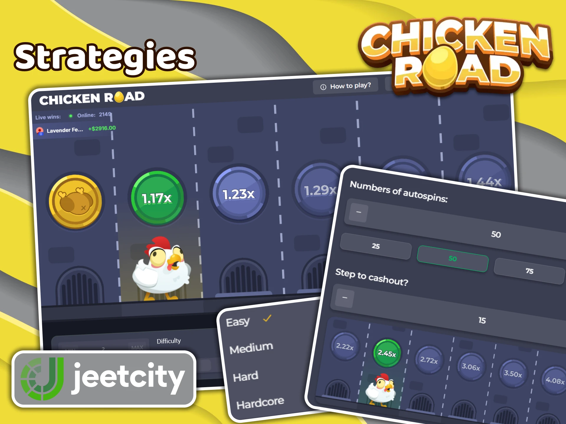 Learn the best Chicken Road game strategies and use them at JeetCity casino.