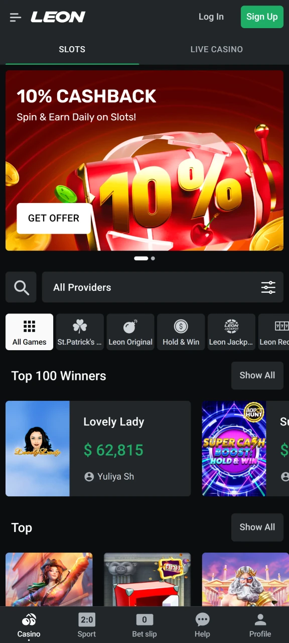 Open the official Leonbet website in Canada to join and play Chicken Road.