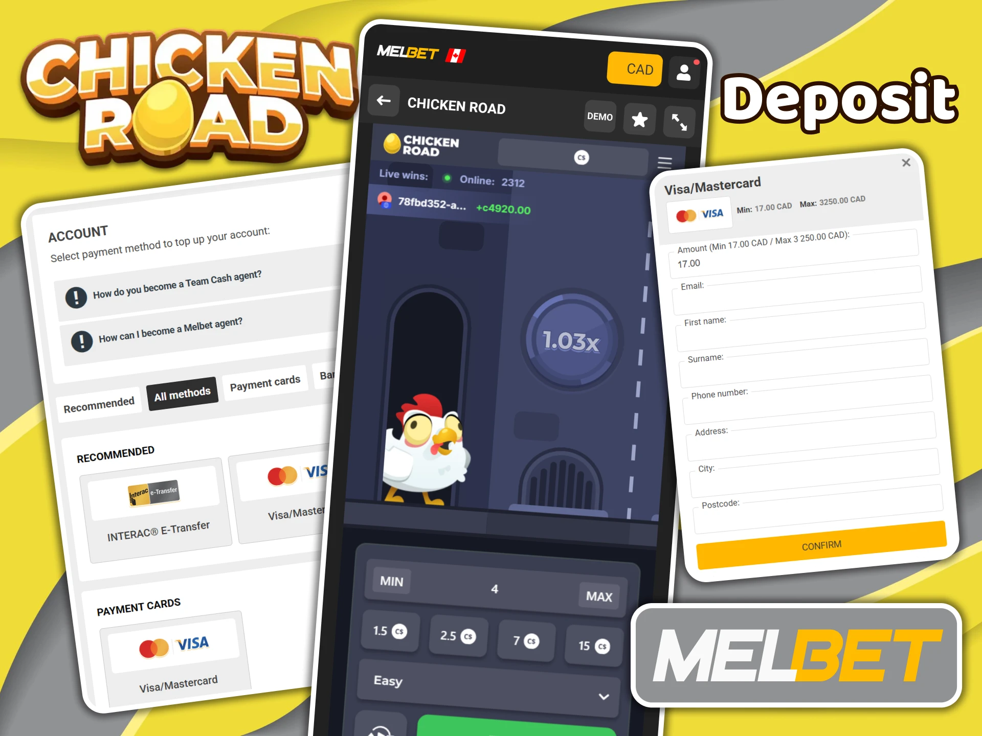 To fully play the Chicken Road game, make a deposit in Melbet.