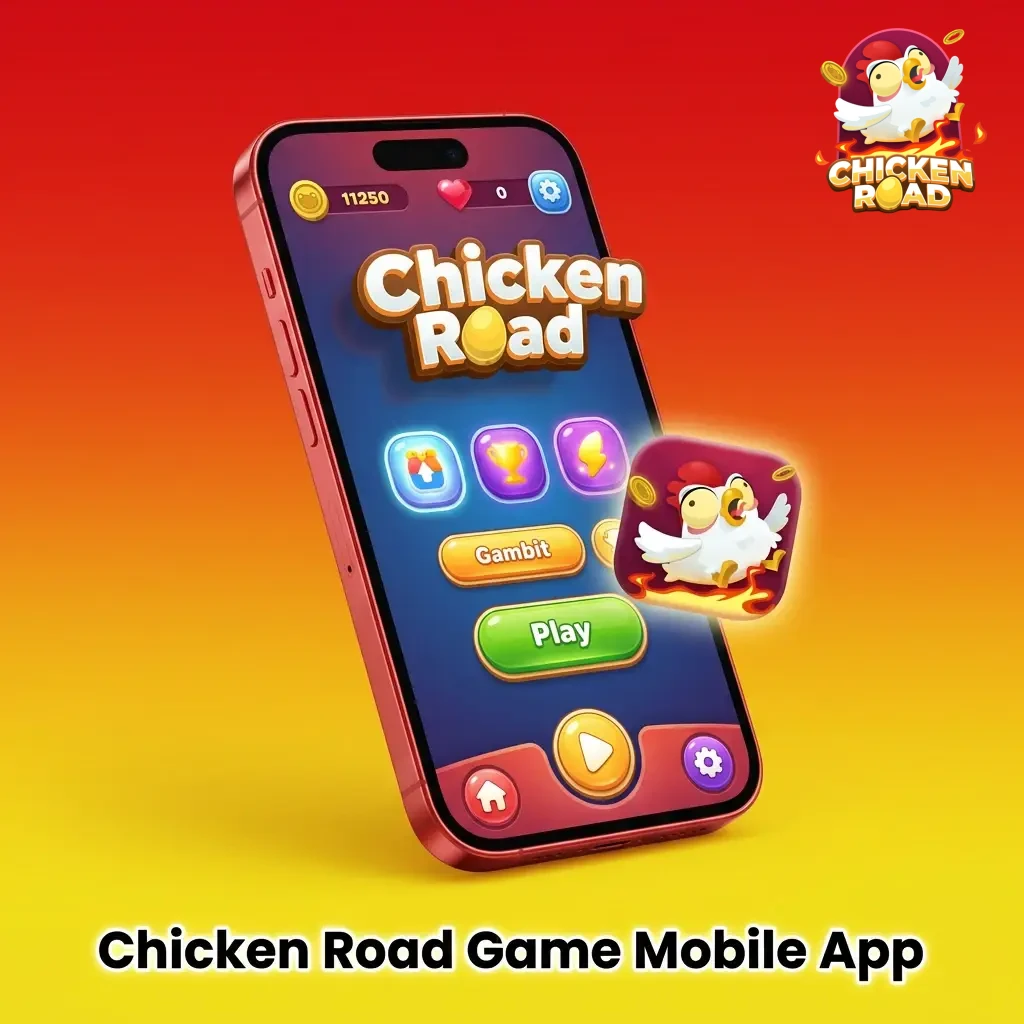 Chicken Road crash game mobile app interface on a smartphone with bet controls and multiplier display